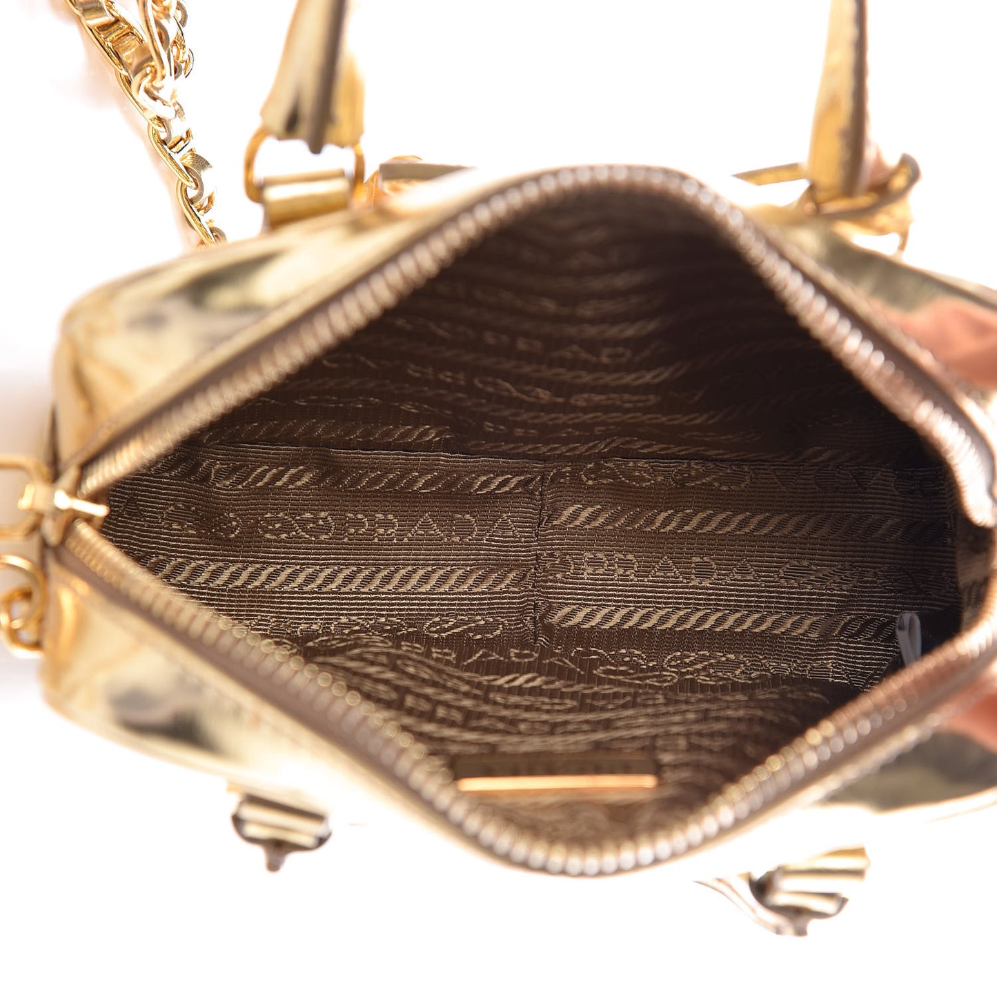 Metallic Vitello Mini Top Handle Crossbody Bag Platino