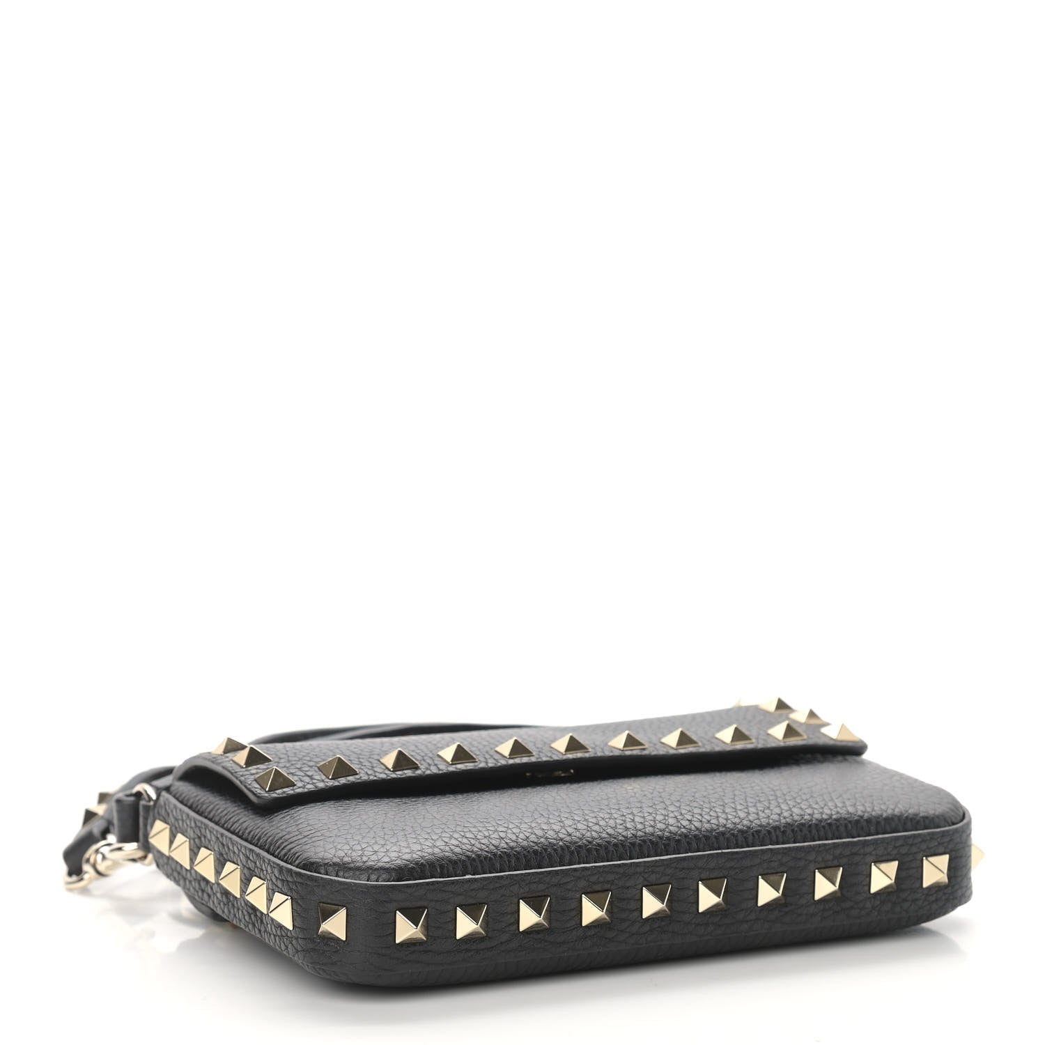 Valentino Garavani Grainy Calfskin Rockstud Crossbody Pouch Black 4 of 10