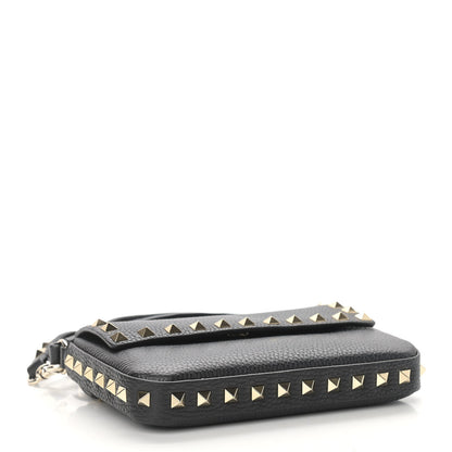 Valentino Garavani Grainy Calfskin Rockstud Crossbody Pouch Black 4 of 10