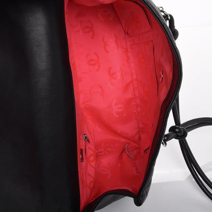 Chanel Calfskin Quilted Large Cambon Flap Black White 5 of 9