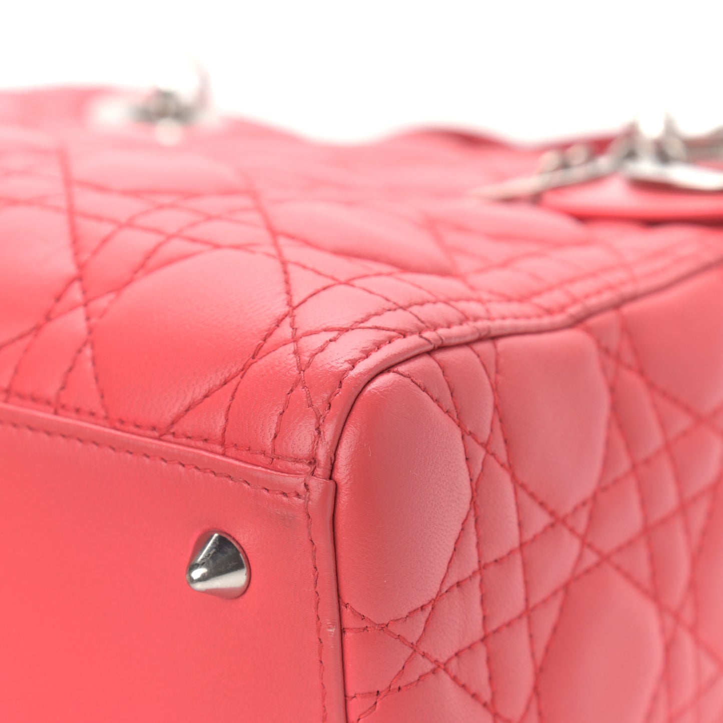 Lambskin Cannage Medium Lady Dior Coral