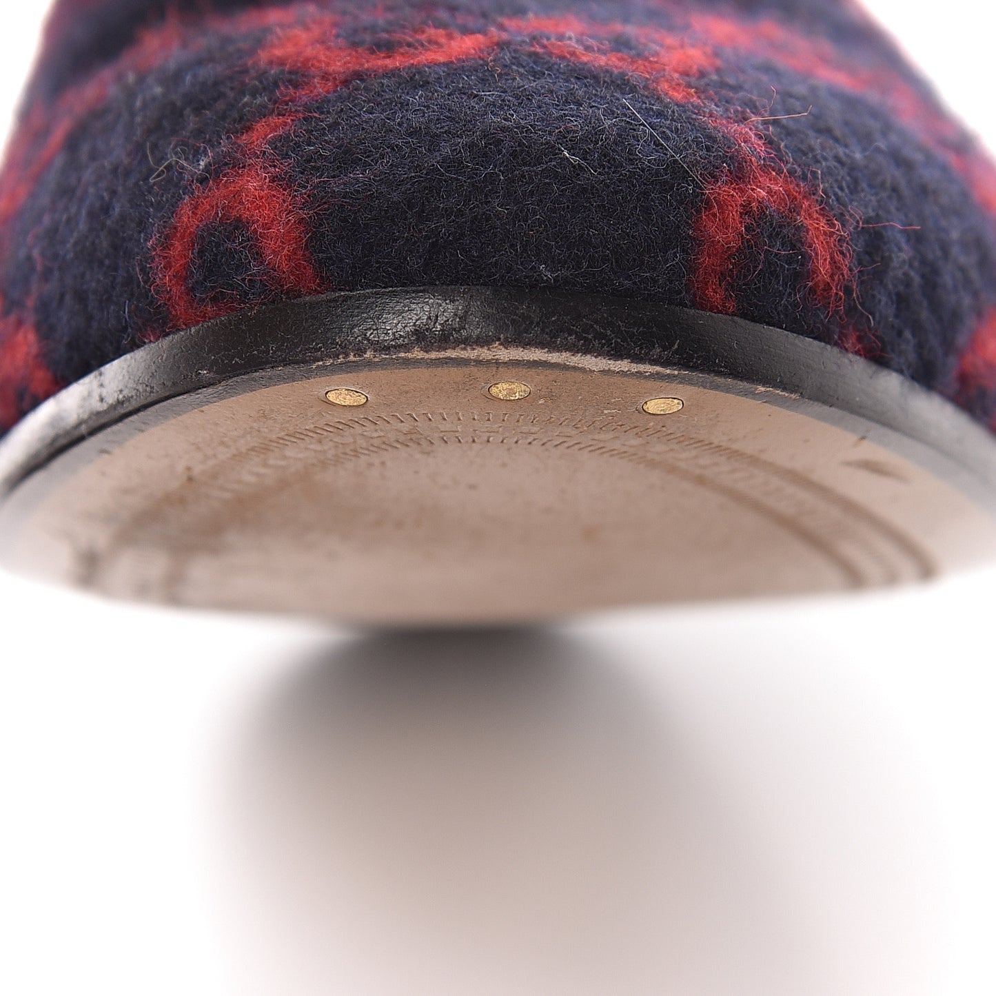 Covered Wool GG Monogram Horsebit Womens Jordaan Loafers 37.5 Blue Red