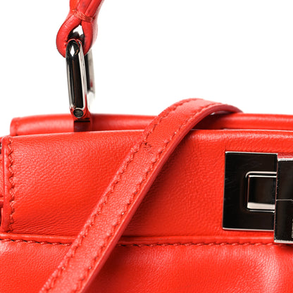 Fendi Nappa Mini Peekaboo Iconic Satchel Papavero 13 of 14