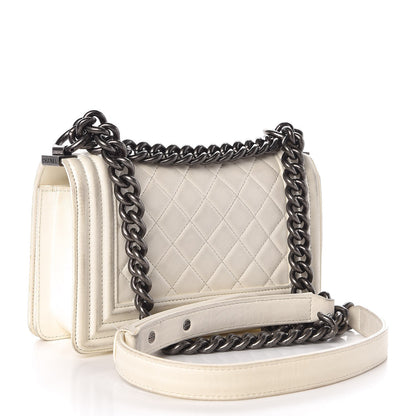 Chanel Lambskin Quilted Small Boy Flap Ivory 3 of 14