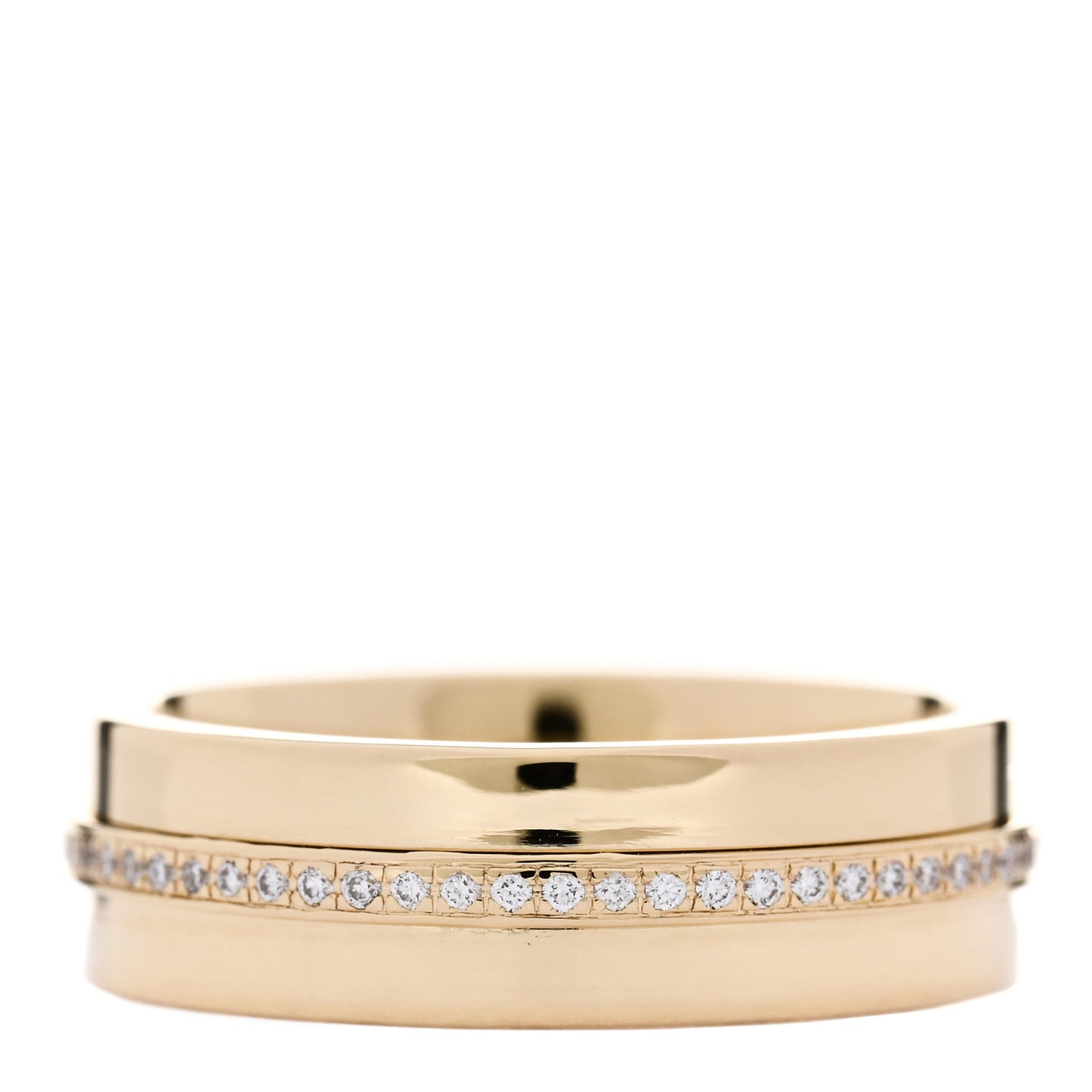 18K Yellow Gold Diamond Wide T Two Ring 49 5