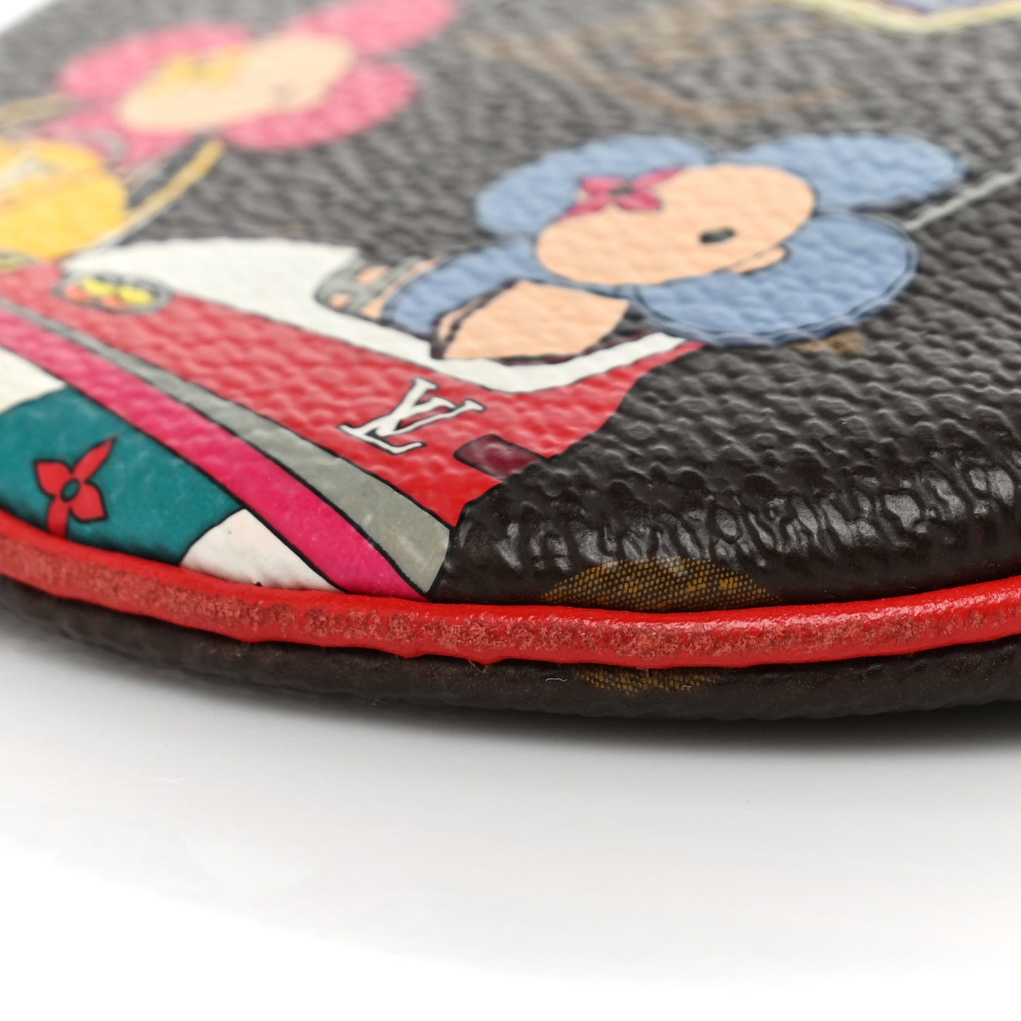 Monogram 2020 Christmas Animation Bumper Cars Round Coin Purse Coquelicot