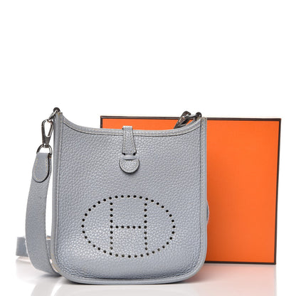 Hermes Taurillon Clemence Amazone Evelyne TPM Bleu Lin 14 of 14