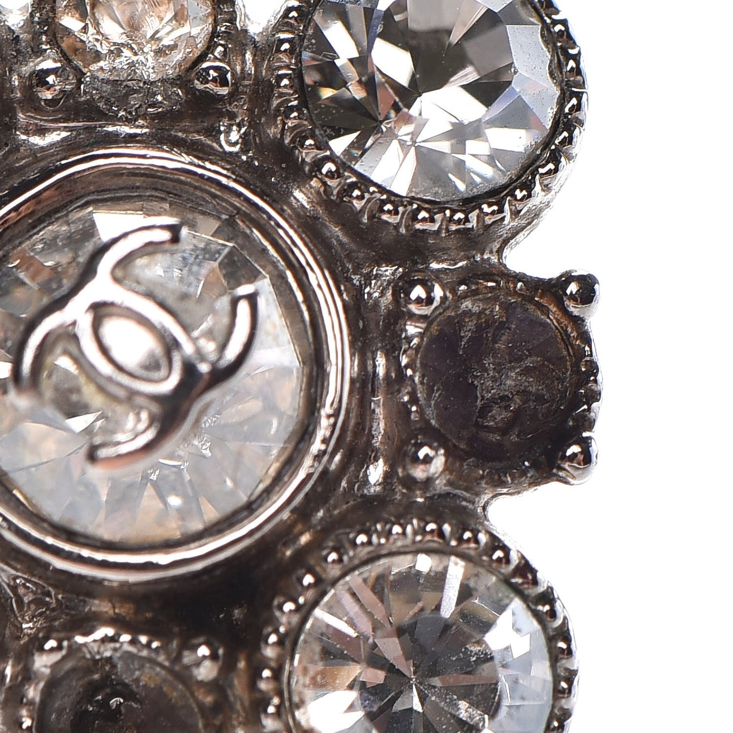 Crystal CC Earrings Silver