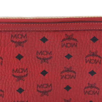 MCM Visetos Liz Shopper Tote Pouch Ruby Red 10 of 10