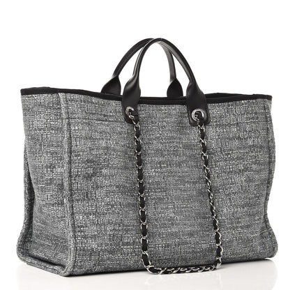 Chanel Canvas Large Deauville Tote Charcoal 3 of 7