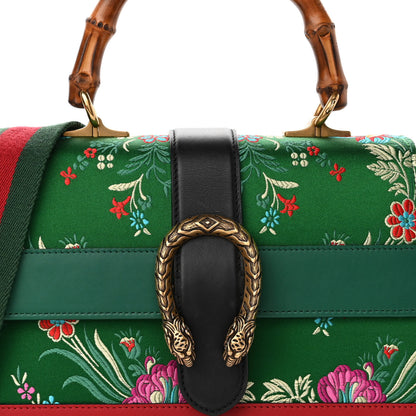 Gucci Jacquard Bamboo Web Floral Medium Dionysus Top Handle Bag Green Red 8 of 9