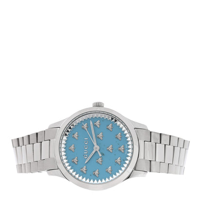 Gucci Stainless Steel 32mm G-Timeless Bee Quartz Watch Turquoise 2 of 5
