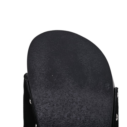 Chanel Suede CC Buckle Clogs 38 Black 13 of 16
