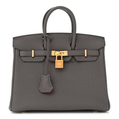 Hermes Togo Horseshoe Birkin 25 Etain Rose Extreme 1 of 12