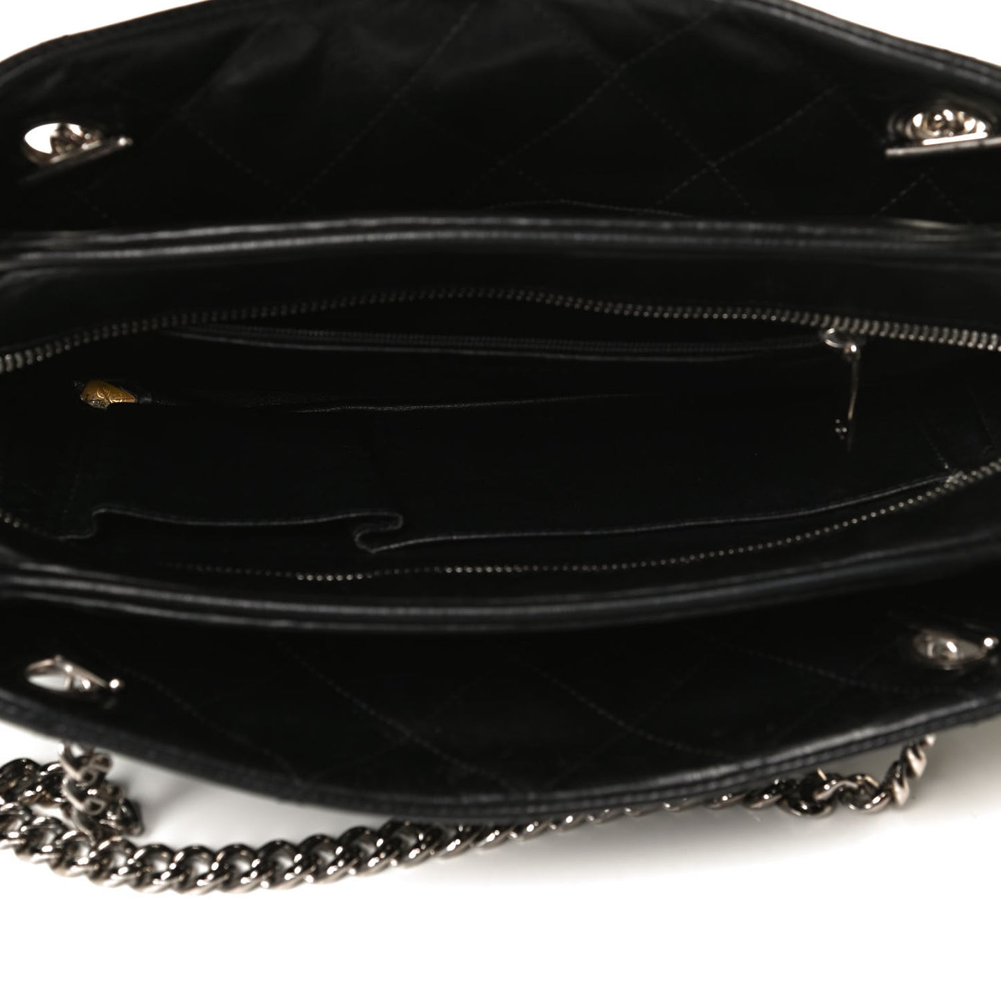 Lambskin Bijoux Chain Shopping Tote Black