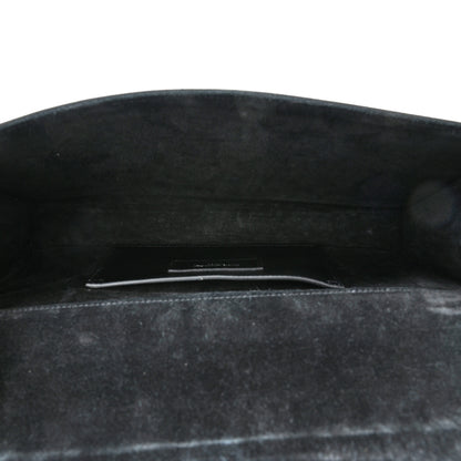 Saint Laurent Calfskin Crocodile Embossed Classic Monogram Cassandre Clutch Black 5 of 6