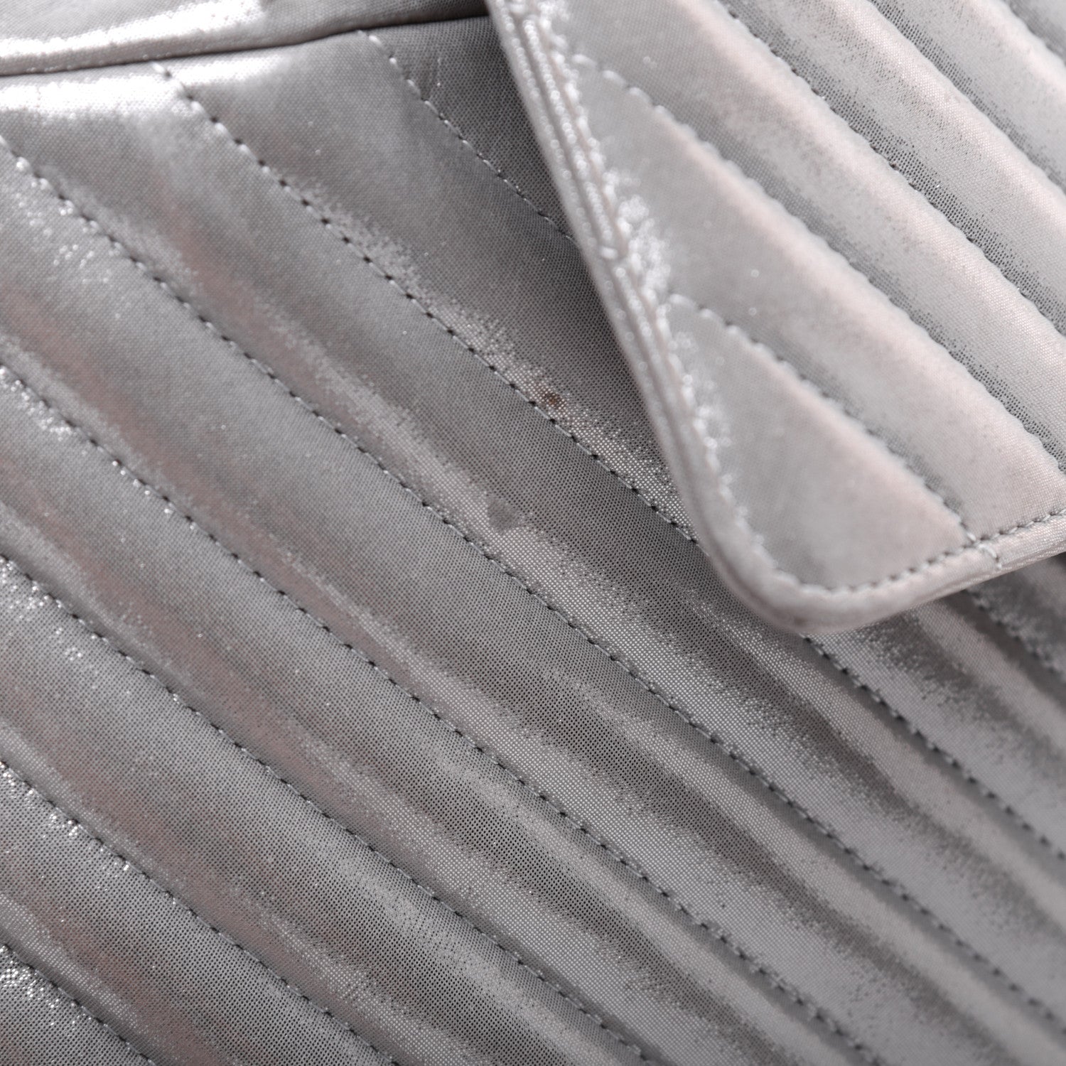Chanel Metallic Calfskin Chevron Quilted Small Urban Spirit Backpack Silver 28 of 31