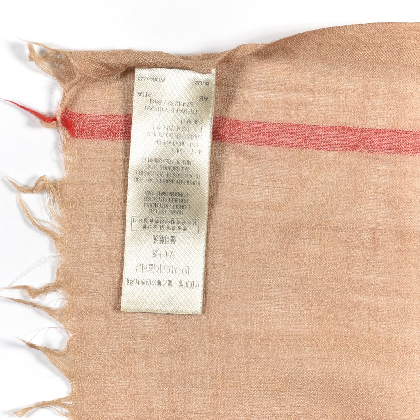 Wool Silk Gauze Giant Check Lightweight Scarf Camel