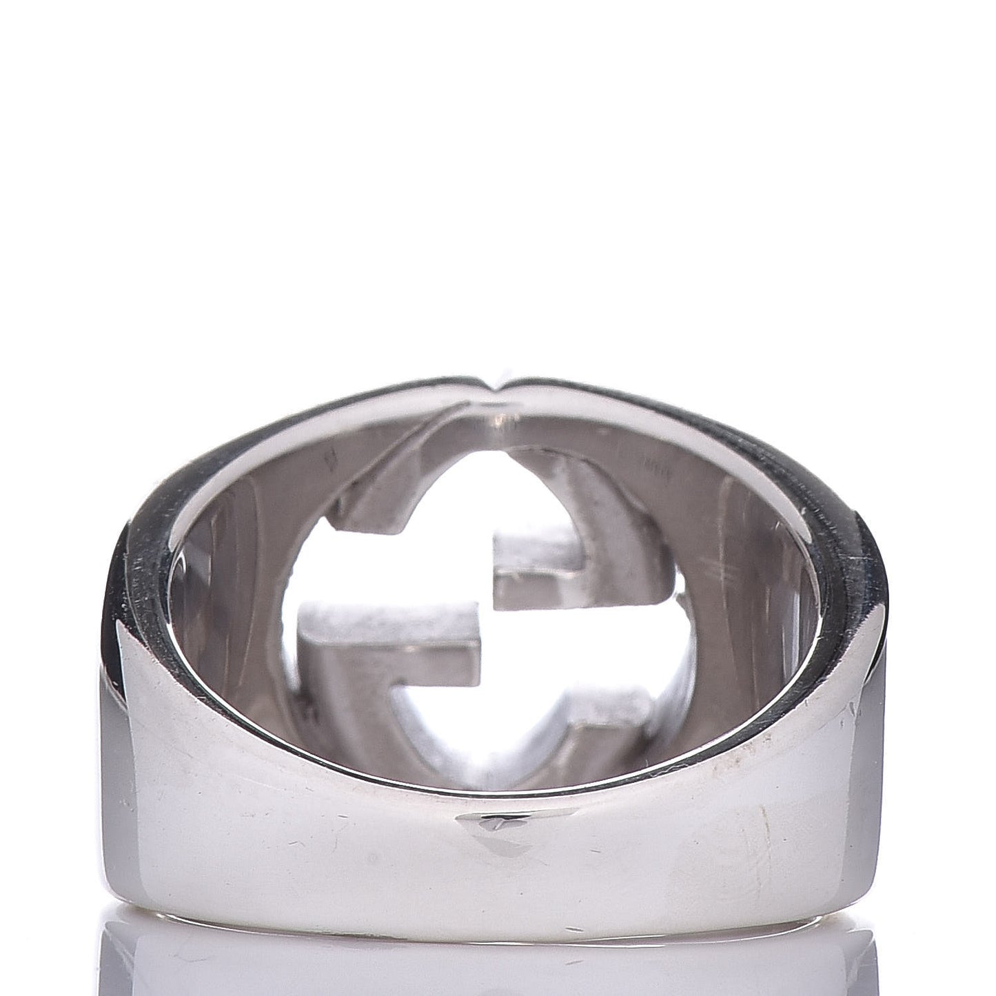 Sterling Silver Interlocking G Signet Ring 52 6