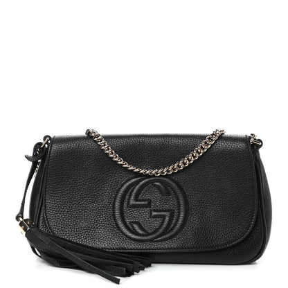 Gucci Pebbled Calfskin Medium Soho Flap Crossbody Black 1 of 5