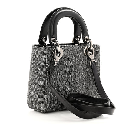 Christian Dior Tweed Mini Lady Dior Black 3 of 15