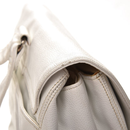 Chanel Caviar CC Backpack White 13 of 14