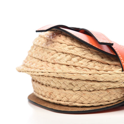 Loewe Calfskin Raffia Mini Gate Crossbody Bag Light Natural Orange 8 of 9