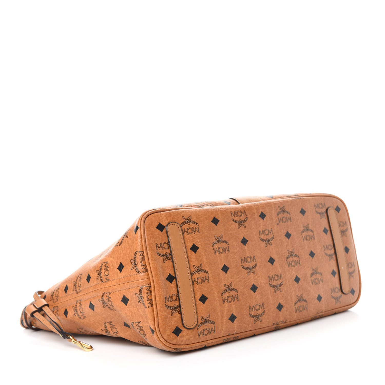 MCM Visetos Medium Liz Reversible Shopper Tote Cognac 4 of 19