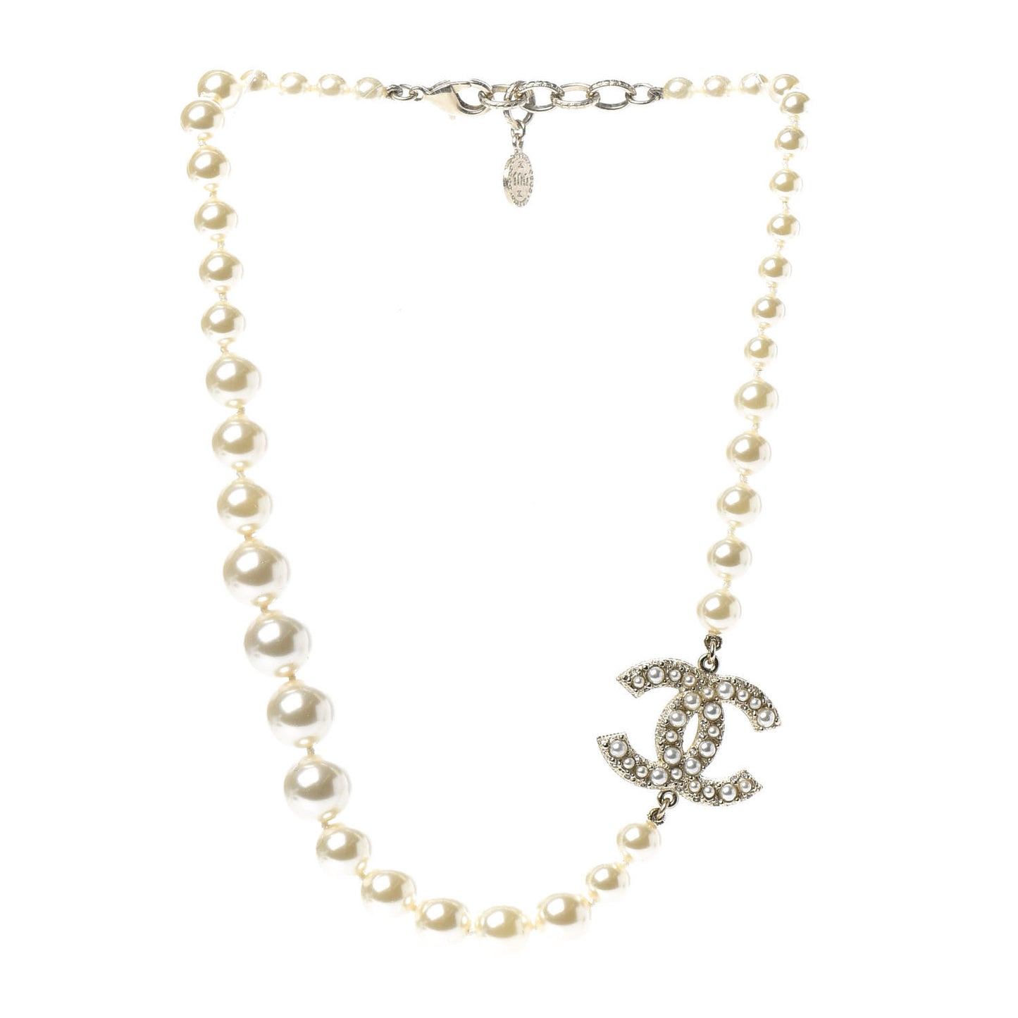 Pearl CC 100th Anniversary Necklace Light Gold