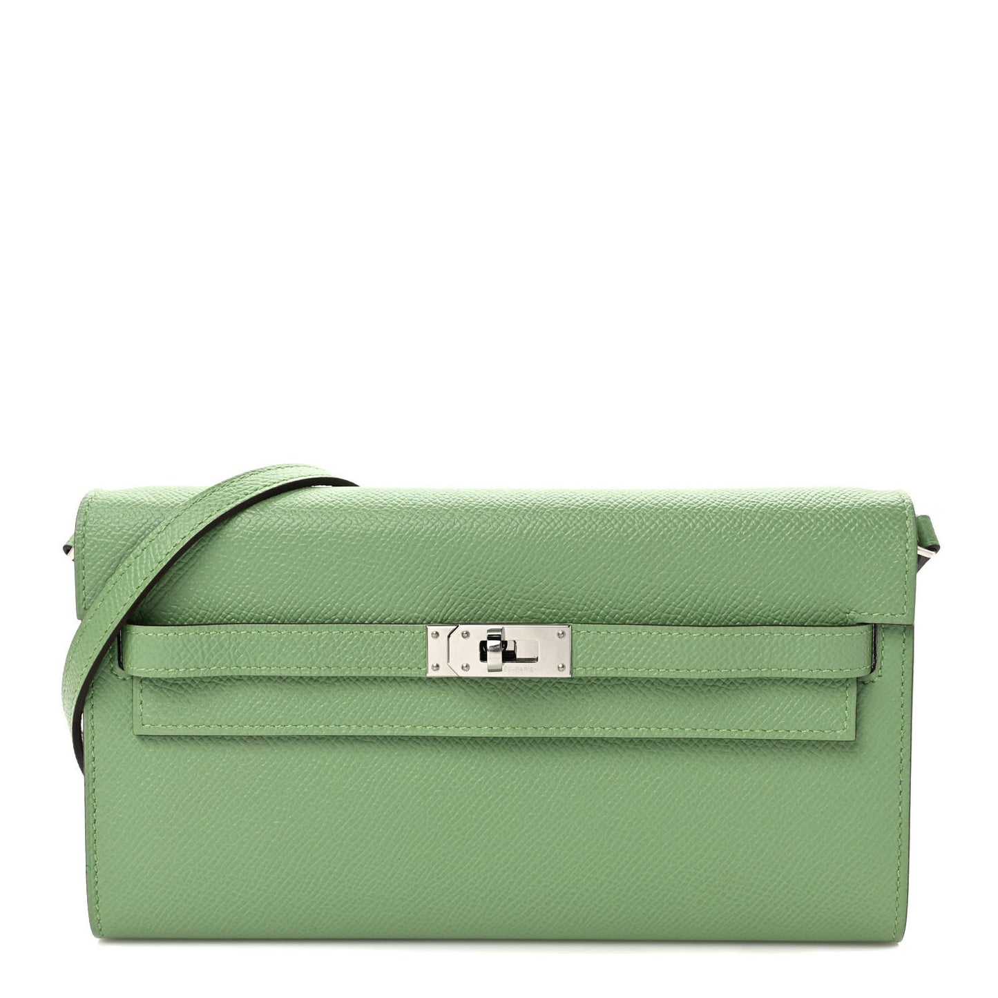 Epsom Kelly Wallet To Go Vert Criquet Blue Brume