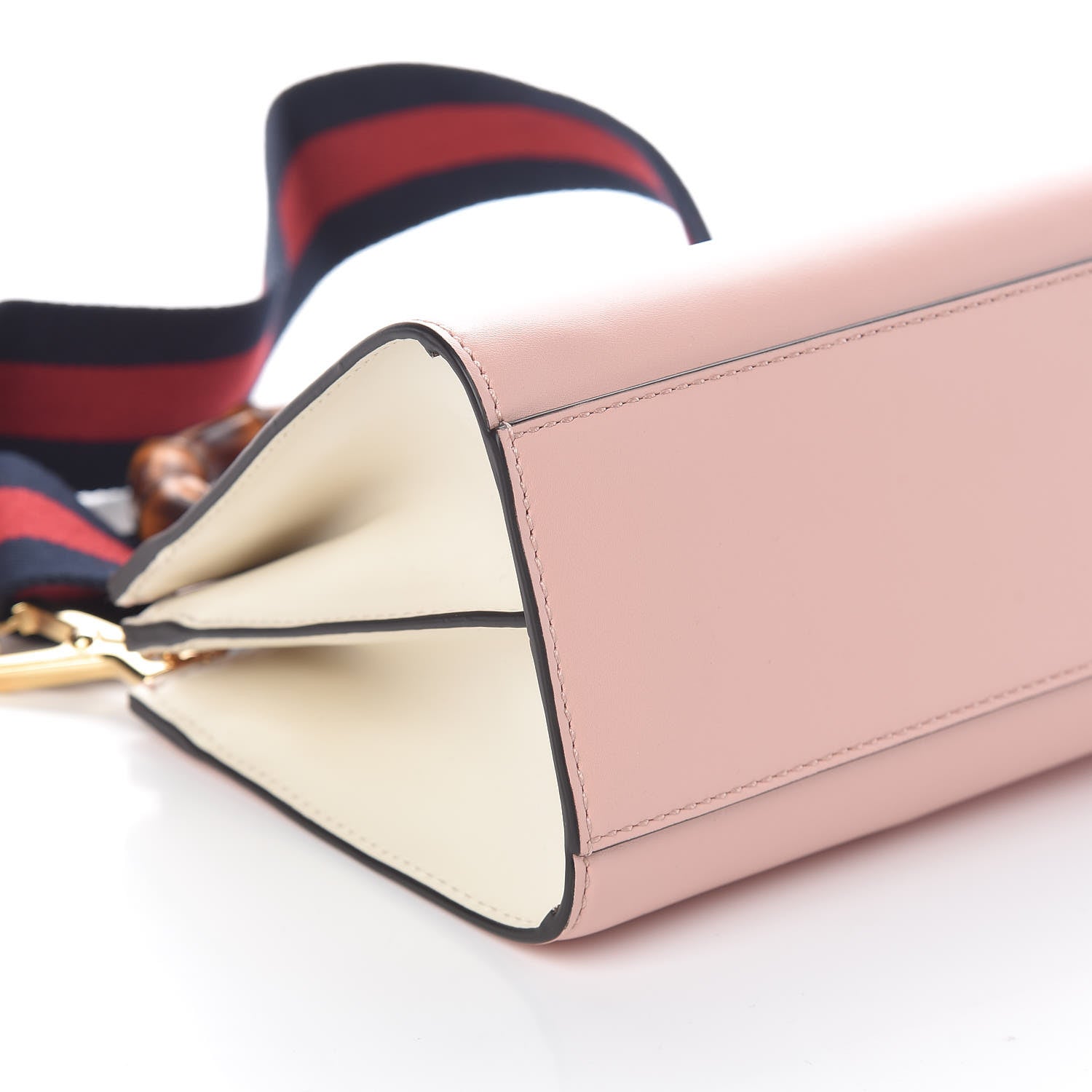 Gucci Nappa Bamboo Web Mini Nymphaea Top Handle Bag Perfect Pink Mystic White 9 of 10