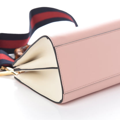 Gucci Nappa Bamboo Web Mini Nymphaea Top Handle Bag Perfect Pink Mystic White 9 of 10