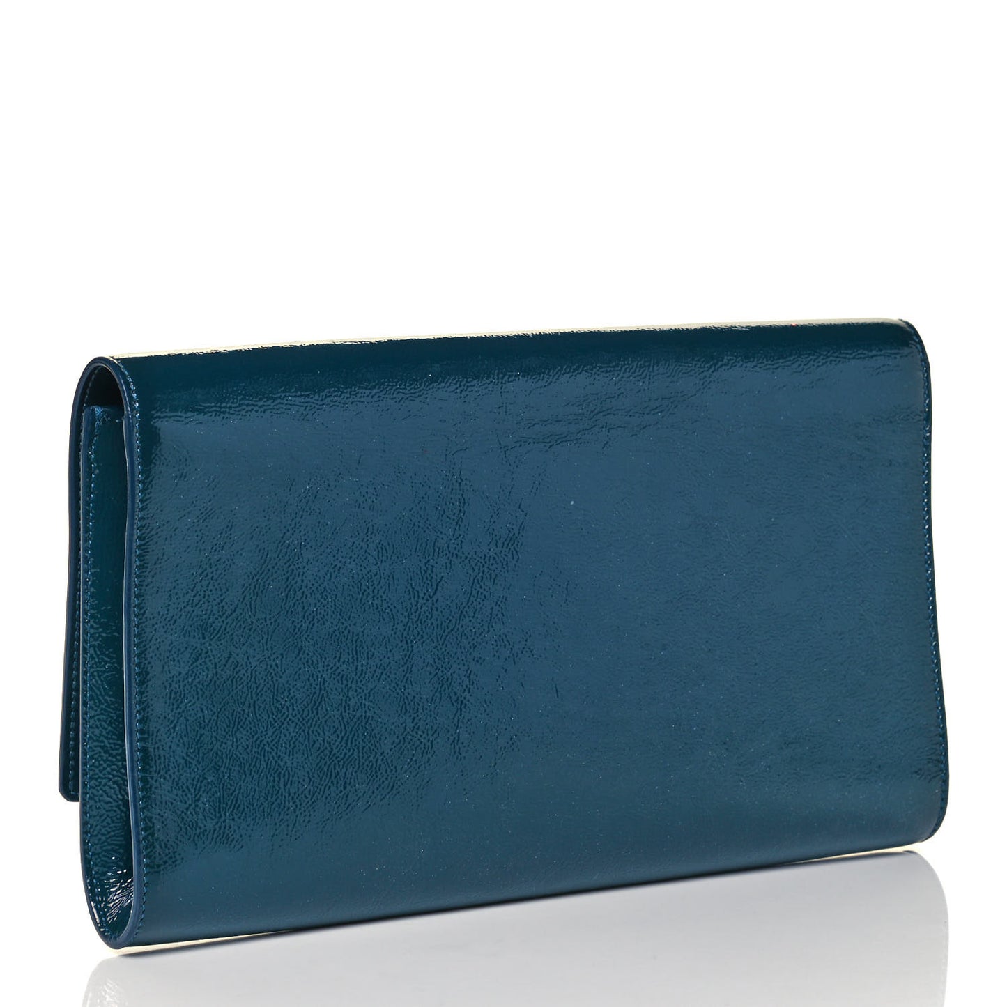 Textured Patent Monogram Large Belle De Jour Clutch Turquoise