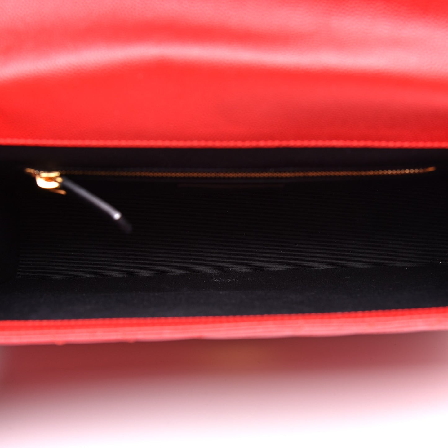 Grain De Poudre Matelasse Chevron Large Monogram Satchel Lipstick Red