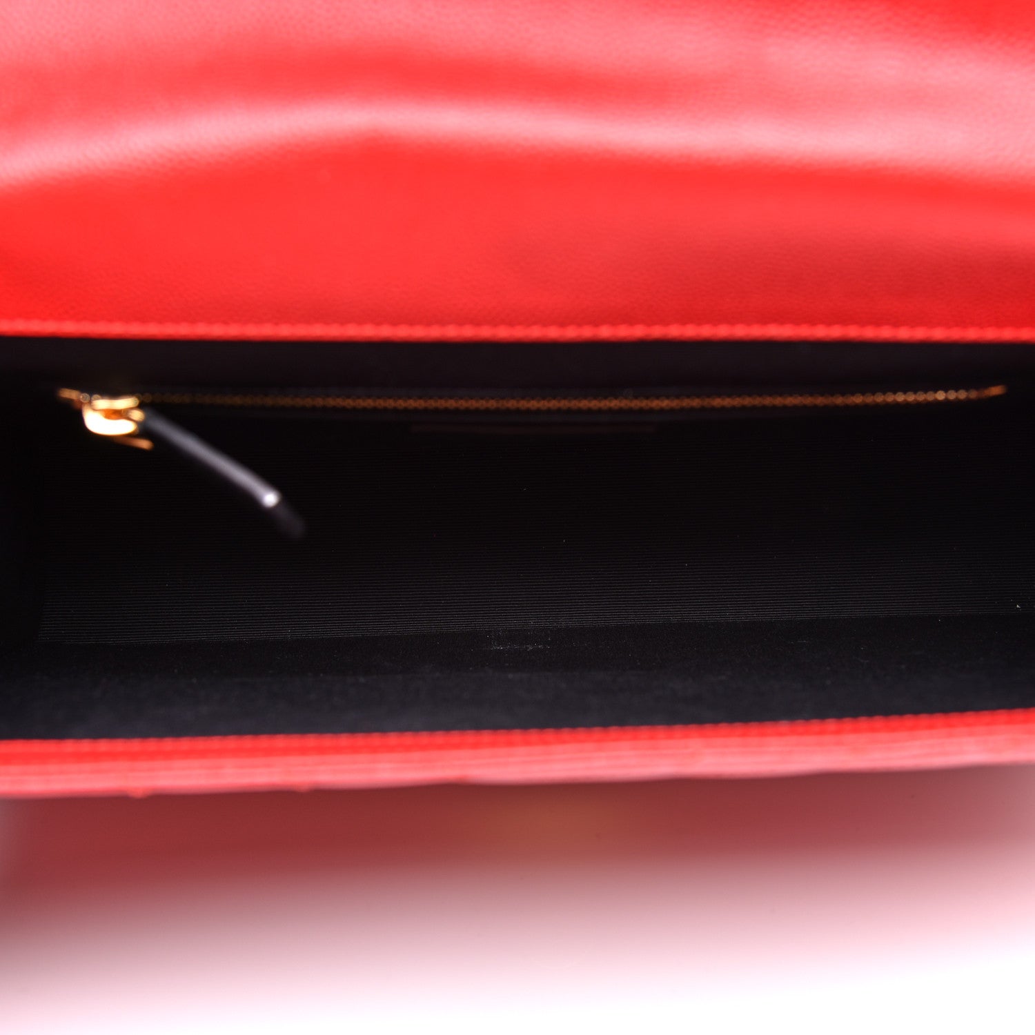 Saint Laurent Grain De Poudre Matelasse Chevron Large Monogram Satchel Lipstick Red 5 of 10