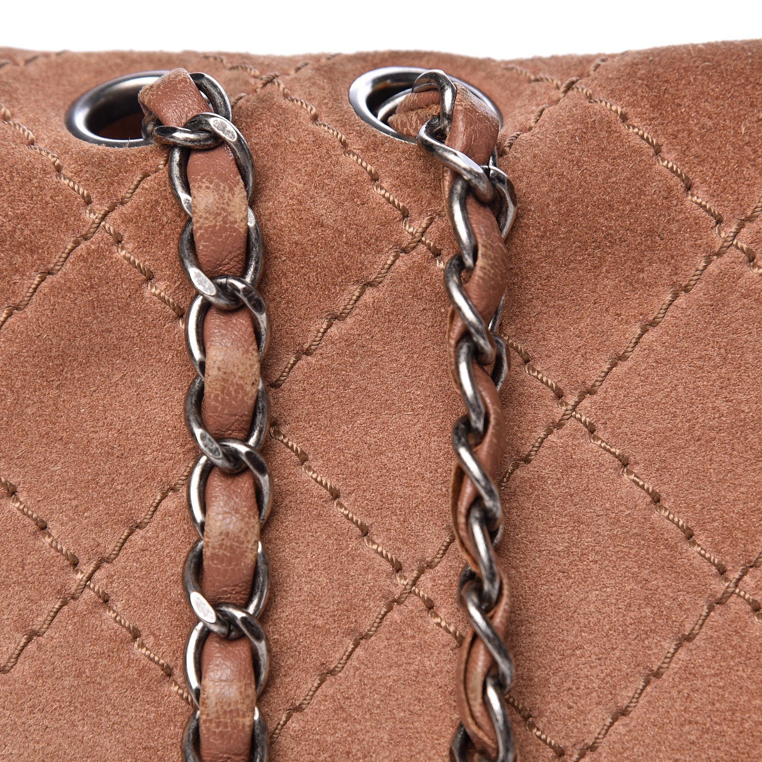 Chanel Suede Calfskin Stitch Flap Light Brown 24 of 25
