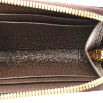 Gucci GG Supreme Monogram Textured Dollar Calfskin Web Ophidia Zip Around Card Case Wallet Beige Ebony New Acero 5 of 10