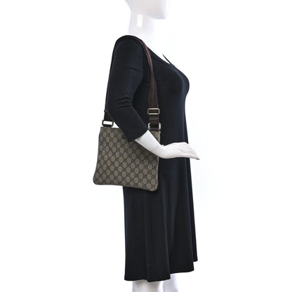 Gucci GG Supreme Monogram Small Flat Messenger Bag Dark Brown 2 of 9
