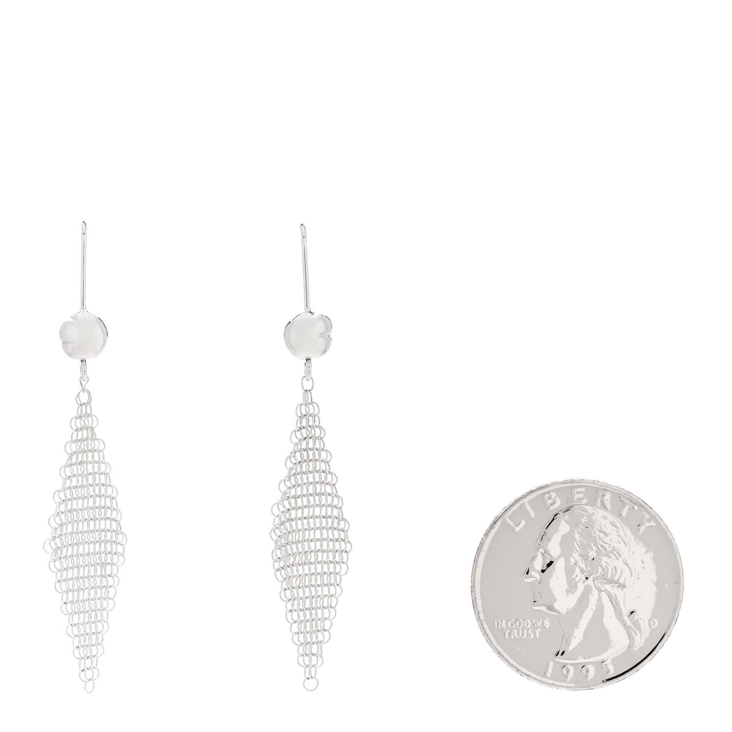 Tiffany Sterling Silver Small Elsa Peretti Mesh Earrings 2 of 4