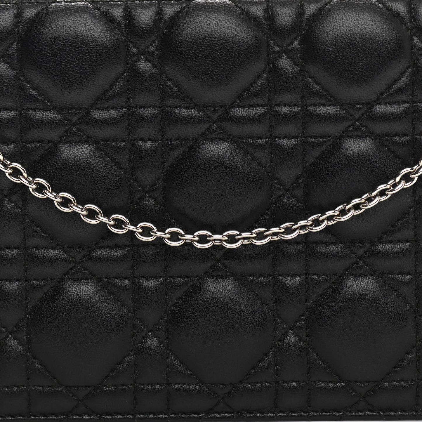 Lambskin Cannage Lady Dior Convertible Clutch Black