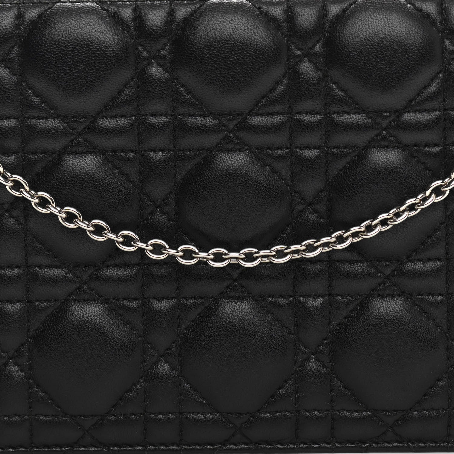 Christian Dior Lambskin Cannage Lady Dior Convertible Clutch Black 7 of 14