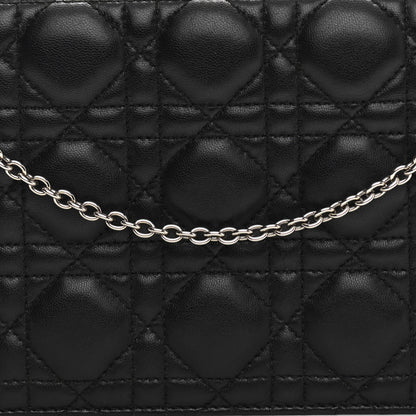 Christian Dior Lambskin Cannage Lady Dior Convertible Clutch Black 7 of 14