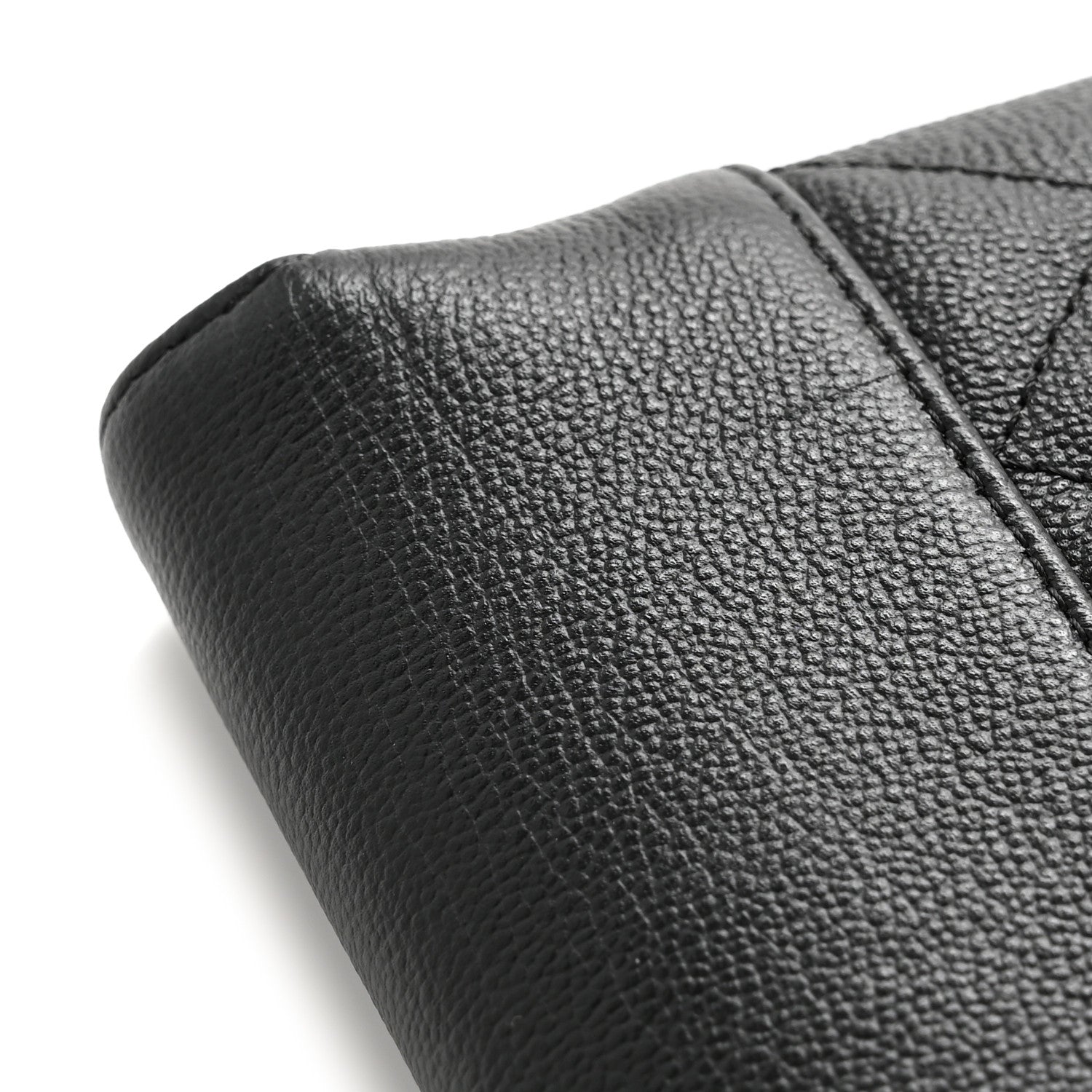 Chanel Grained Calfskin Quilted CC Box Pouch Black 1854744