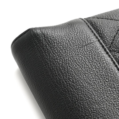 Chanel Grained Calfskin Quilted CC Box Pouch Black 11 of 12