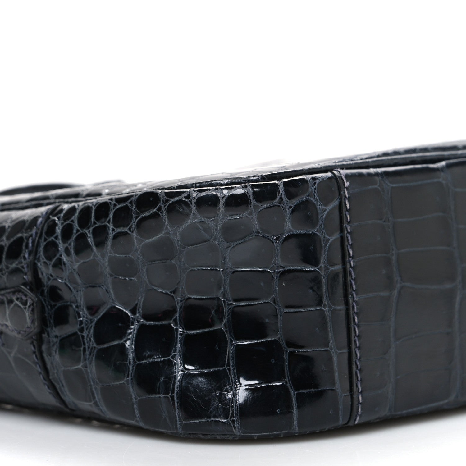 Hermes Shiny Porosus Crocodile Plume Elan 28 Bleu Marine 10 of 11