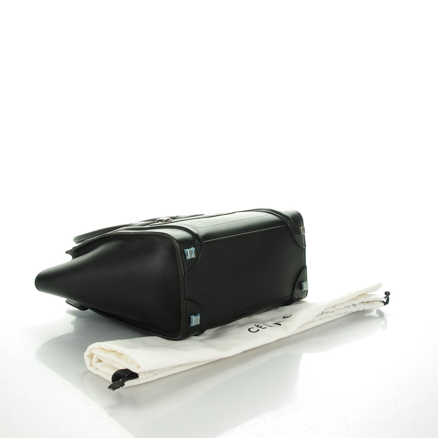 Drummed Calfskin Micro Luggage Black