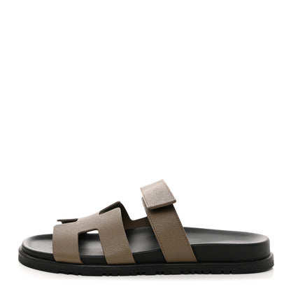 Hermes Epsom Womens Chypre Sandals 41 Etoupe 1 of 8