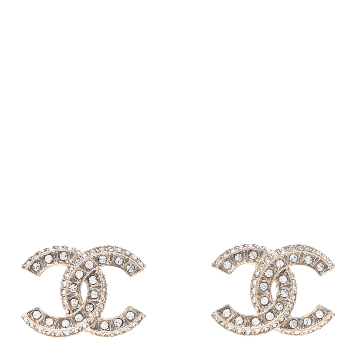 Crystal Timeless CC Earrings Light Gold
