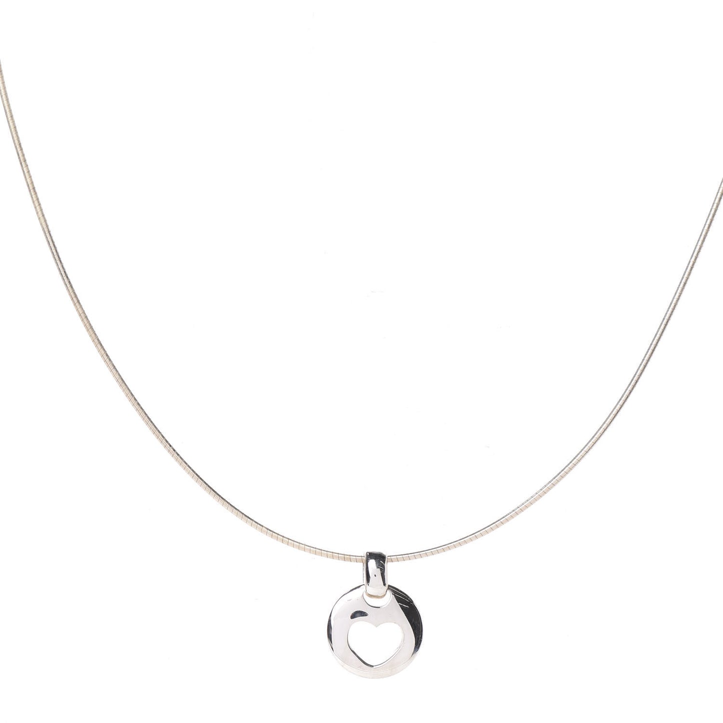 Sterling Silver Heart Wire Pendant Necklace