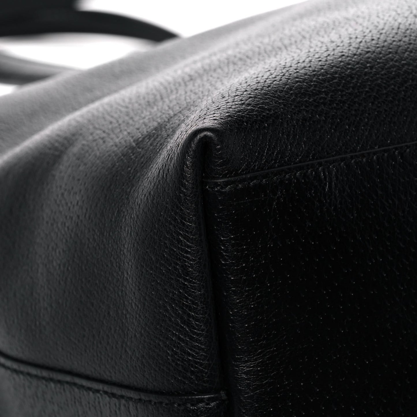 Textured Calfskin Web Medium Ophidia Shopping Tote Black